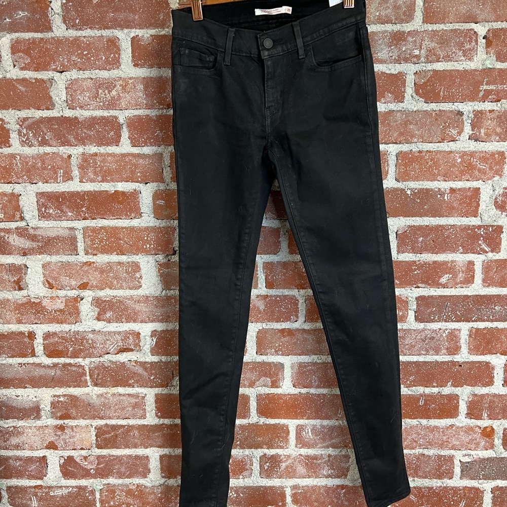 LEVI’S 710 Super Skinny Black Denim, jeans size 25 - Picture 4 of 14